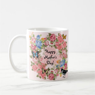 Frohen Muttertag Vintage-Rosen Kaffeetasse