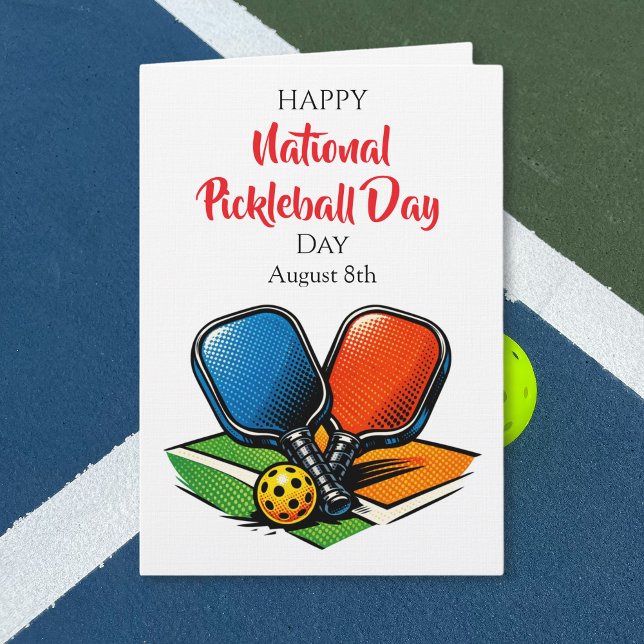 Frohen National Pickleball Tag | 8. August Karte (Von Creator hochgeladen)