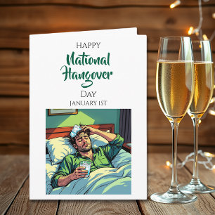 Frohen Nationalen Katertag 1. Januar Karte