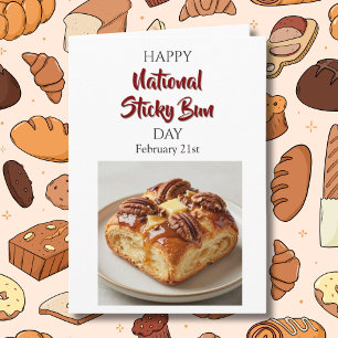 Frohen Nationalen Sticky Bun Tag! 21. Februar Karte