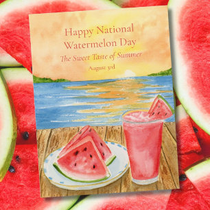 Frohen Nationalen Wassermelonen-Tag am 3. August Postkarte