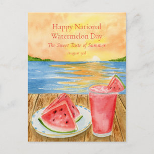 Frohen Nationalen Wassermelonen-Tag am 3. August Postkarte