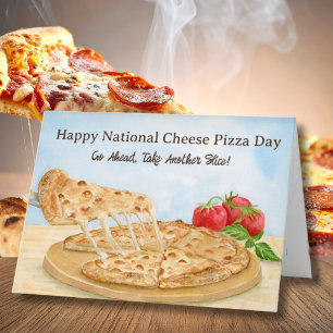 Frohen Nationaler Käsepizza-Tag Karte