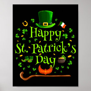 Frohen St. Patrick Tag Shamrock irischer Heiliger Poster