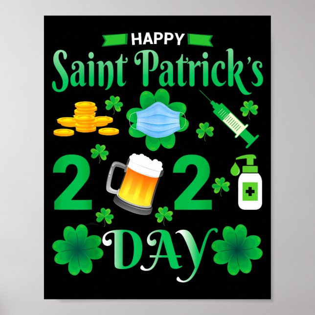 Frohen St. Patrick's Day 2024 Irisches Kleeblatt-G Poster (Vorne)