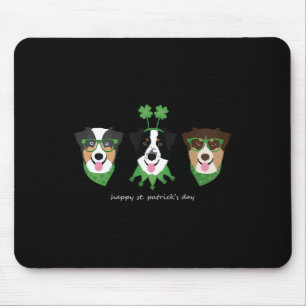 Frohen St. Patrick's Day Australian Shepherd Hunde Mousepad