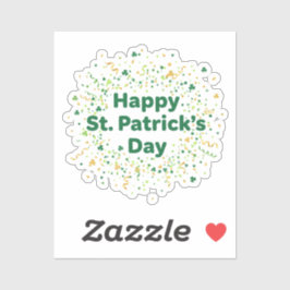 Frohen St. Patrick's Day Einfach Grün Gold Konfett Aufkleber