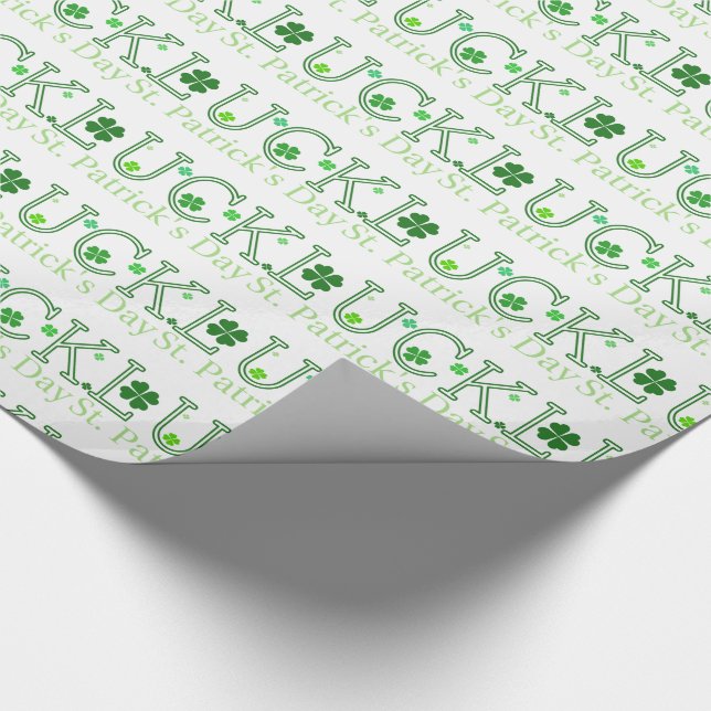 Frohen St. Patrick's Day Glück Geschenkpapier (Ecke)