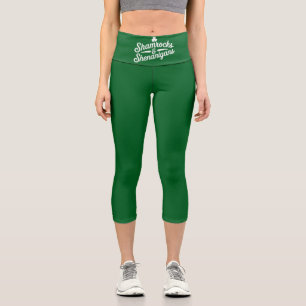 Frohen St. Patrick's Day Glücksklee&Scherereien Capri Leggings