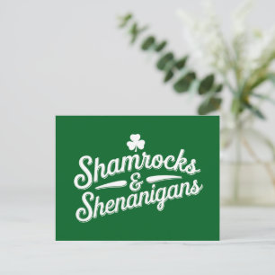 Frohen St. Patrick's Day Glücksklee&Scherereien Postkarte