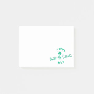 Frohen St. Patrick's Day Herzschlag Puls Kleeblatt Post-it Klebezettel