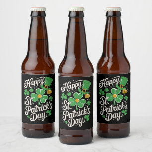 Frohen St. Patrick's Day irische Herkunft St Patty Bierflaschenetikett