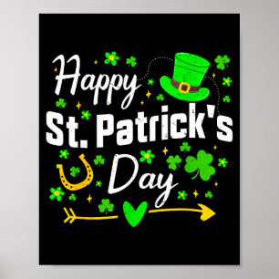 Frohen St. Patrick's Day irische Shamrock Männer F Poster