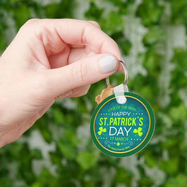 FROHEN ST. PATRICK'S DAY, "IRISCHES GLÜCK" SCHLÜSSELANHÄNGER (Hand)