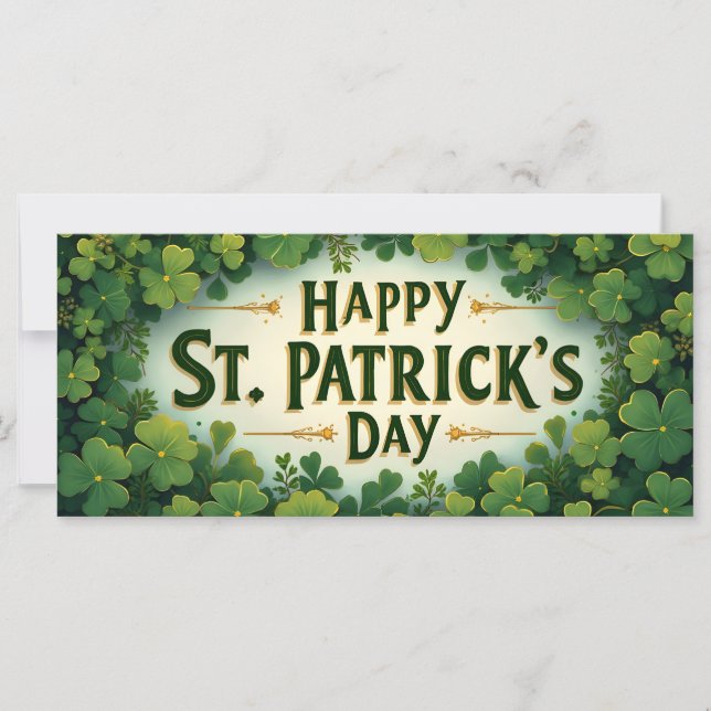 Frohen St. Patrick's Day Kleeblatt Kunst (Vorderseite)