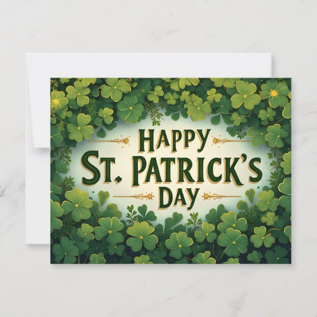 Frohen St. Patrick's Day Kleeblatt Kunst (Vorderseite)