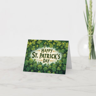 Frohen St. Patrick's Day Kleeblatt Kunst Dankeskarte