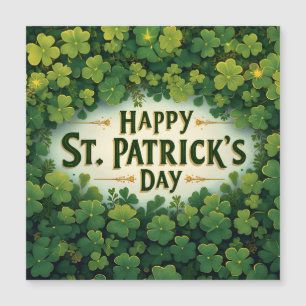 Frohen St. Patrick's Day Kleeblatt Kunst Magnetkarte