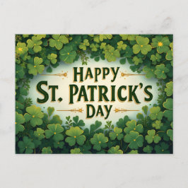 Frohen St. Patrick's Day Kleeblatt Kunst Postkarte