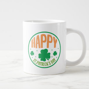 Frohen St. Patrick's Day Kreisdesign Jumbo-Tasse