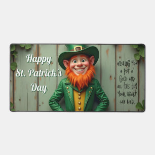 Frohen St. Patrick's Day Leprechaun Schreibtischunterlage