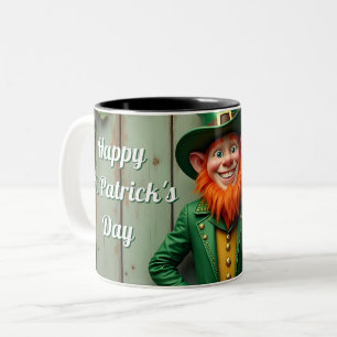 Frohen St. Patrick's Day Leprechaun Zweifarbige Tasse