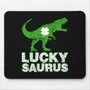 Frohen St. Patrick's Day Luckysaurus Dinosaur Sham Mousepad