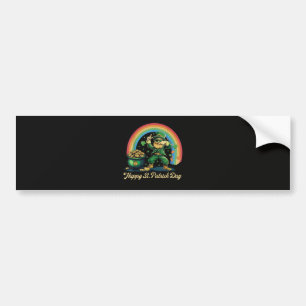 Frohen St. Patrick's Day Lustiger Leprechaun Autoaufkleber