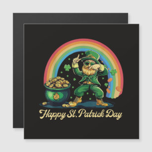 Frohen St. Patrick's Day Lustiger Leprechaun Magnetkarte