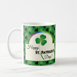 Frohen St. Patrick's Day mit Kleeblatt Kaffeetasse
