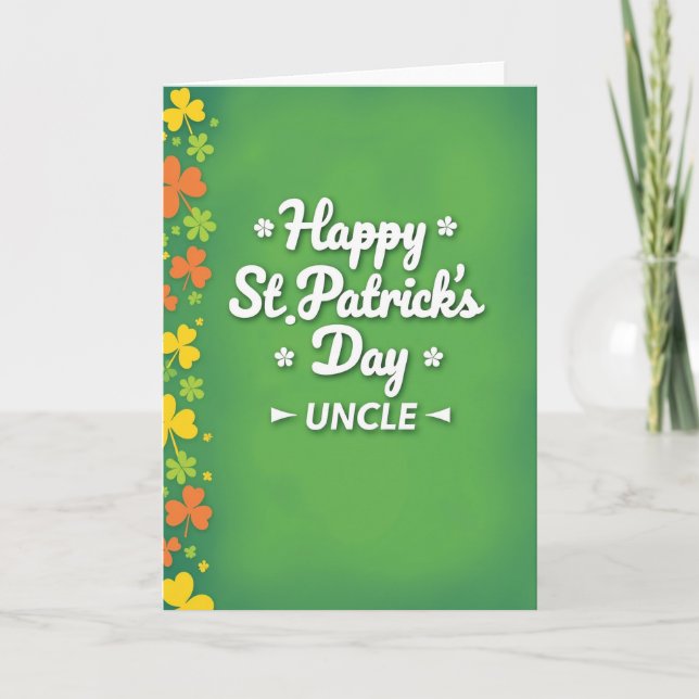 Frohen St. Patrick's Day Onkel Karte (Vorderseite)
