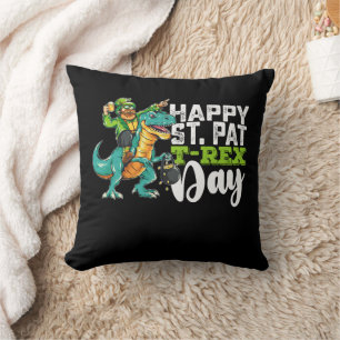 Frohen St. Patrick's Day Pat T Rex Dinosaur Kissen
