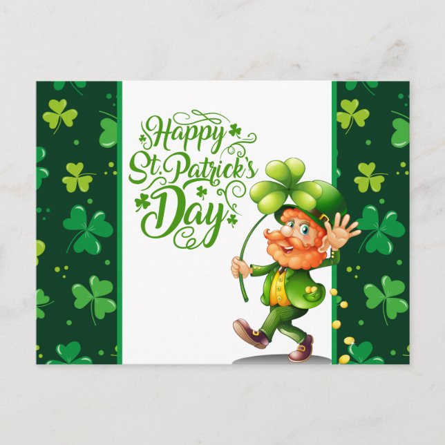 Frohen St. Patrick's Day Postkarte (Vorderseite)