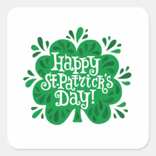 Frohen St. Patrick's Day Quadratischer Aufkleber