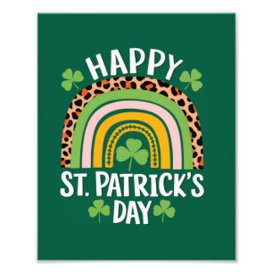 Frohen St. Patrick's Day Regenbogen Kleeblatt  Fotodruck