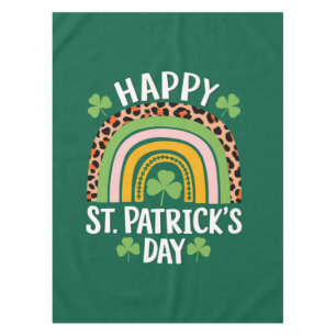 Frohen St. Patrick's Day Regenbogen Kleeblatt Tischdecke