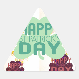 Frohen St. Patrick's Day Schöne Kunst drucke Dreieckiger Aufkleber