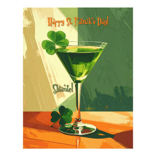 Frohen St. Patrick's Day Shamrock Martini  Fotodruck
