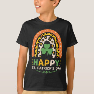 Frohen St. Patrick's Day Süßer Regenbogen Leopard T-Shirt