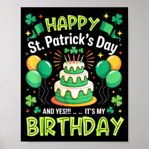 Frohen St. Patrick's Day und Geburtstag Männer Fra Poster