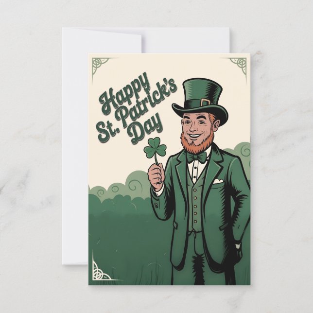 Frohen St. Patrick's Day Vintage Kobold (Vorderseite)
