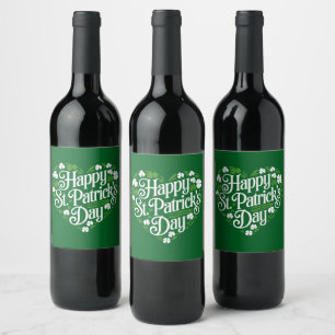 Frohen St. Patrick's Day Weinetikett