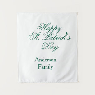 Frohen St. Patrick's Tag Familienname grün minimal Wandteppich