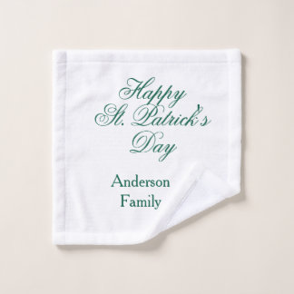 Frohen St. Patrick's Tag Familienname grün minimal Waschlappen