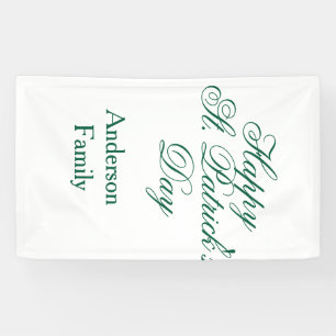Frohen St. Patrick's Tag Familienname grün sminima Banner