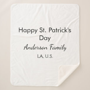 Frohen St. Patrick's Tag Namen Familienort einfach Sherpadecke