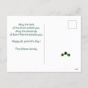 Frohen St. Patricks Tag Shamrocks Kinderfoto Feiertagspostkarte