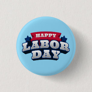 Frohen Tag der Arbeit Patriotischer Amerikanischer Button