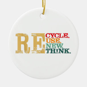 Frohen Tag der Erde Recyceln Wiederverwenden Erneu Keramik Ornament