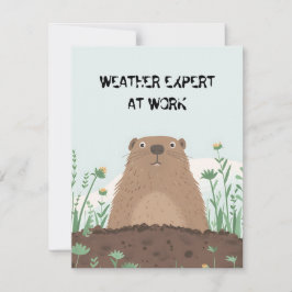 Frohen Tag des Murmeltieres Niedliches Buntes Wald Feiertagskarte
